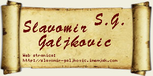 Slavomir Galjković vizit kartica